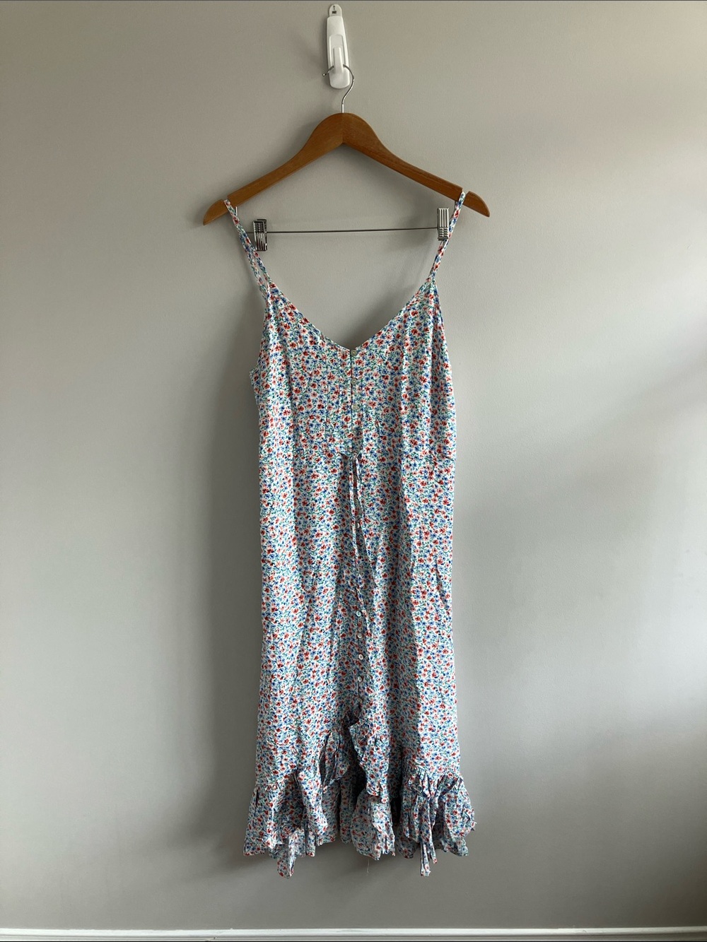 Rails Frida Floral High-Low Midi SunDress ruffle hem strappy size M - Picture 5 of 12